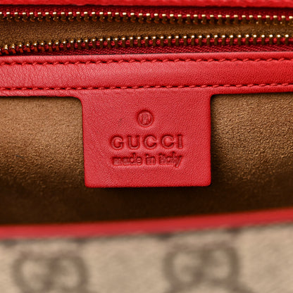 Gucci GG Supreme Monogram Calfskin Medium Padlock Shoulder Bag Beige Hibiscus Red New Rosette 6 of 10