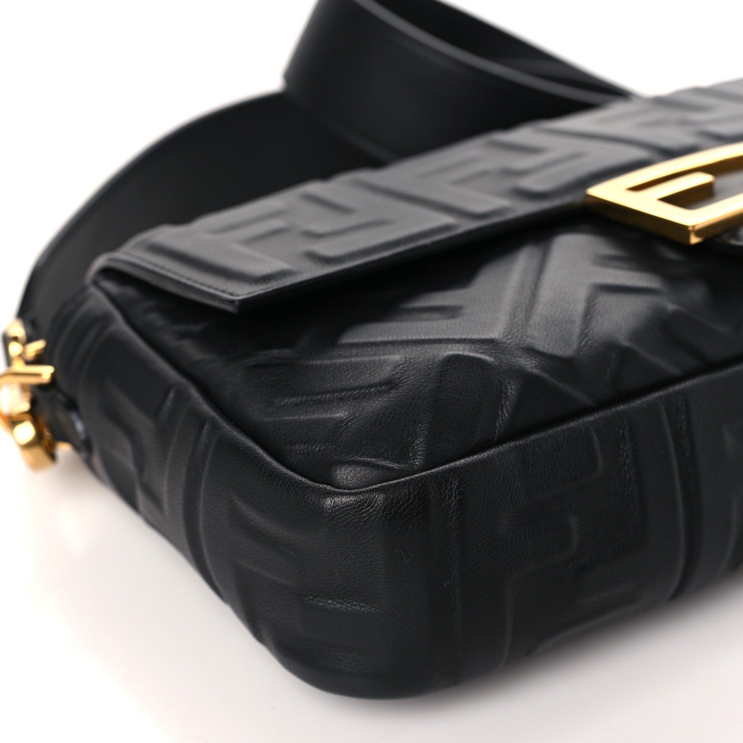 Fendi Nappa FF 1974 Embossed Baguette Black 8 of 9