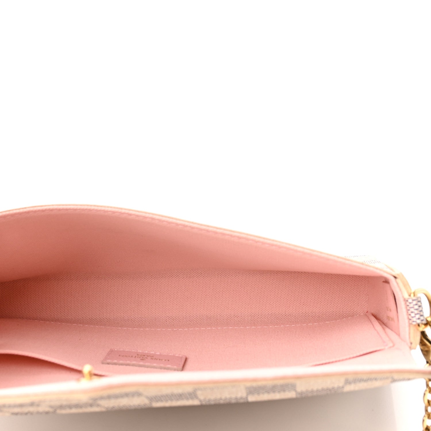 Louis Vuitton Damier Azur Pochette Felicie Chain Wallet Rose Ballerine 6 of 11