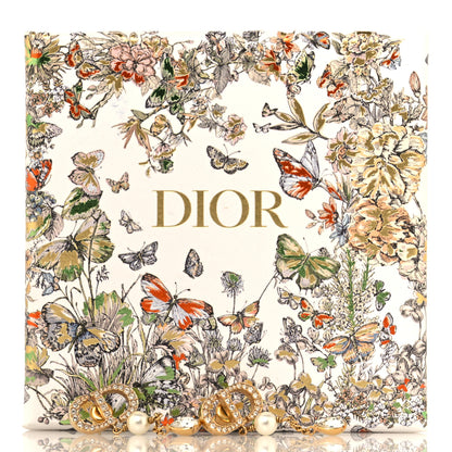 Christian Dior Pearl Crystal CD Drop Earrings Gold 10 of 10