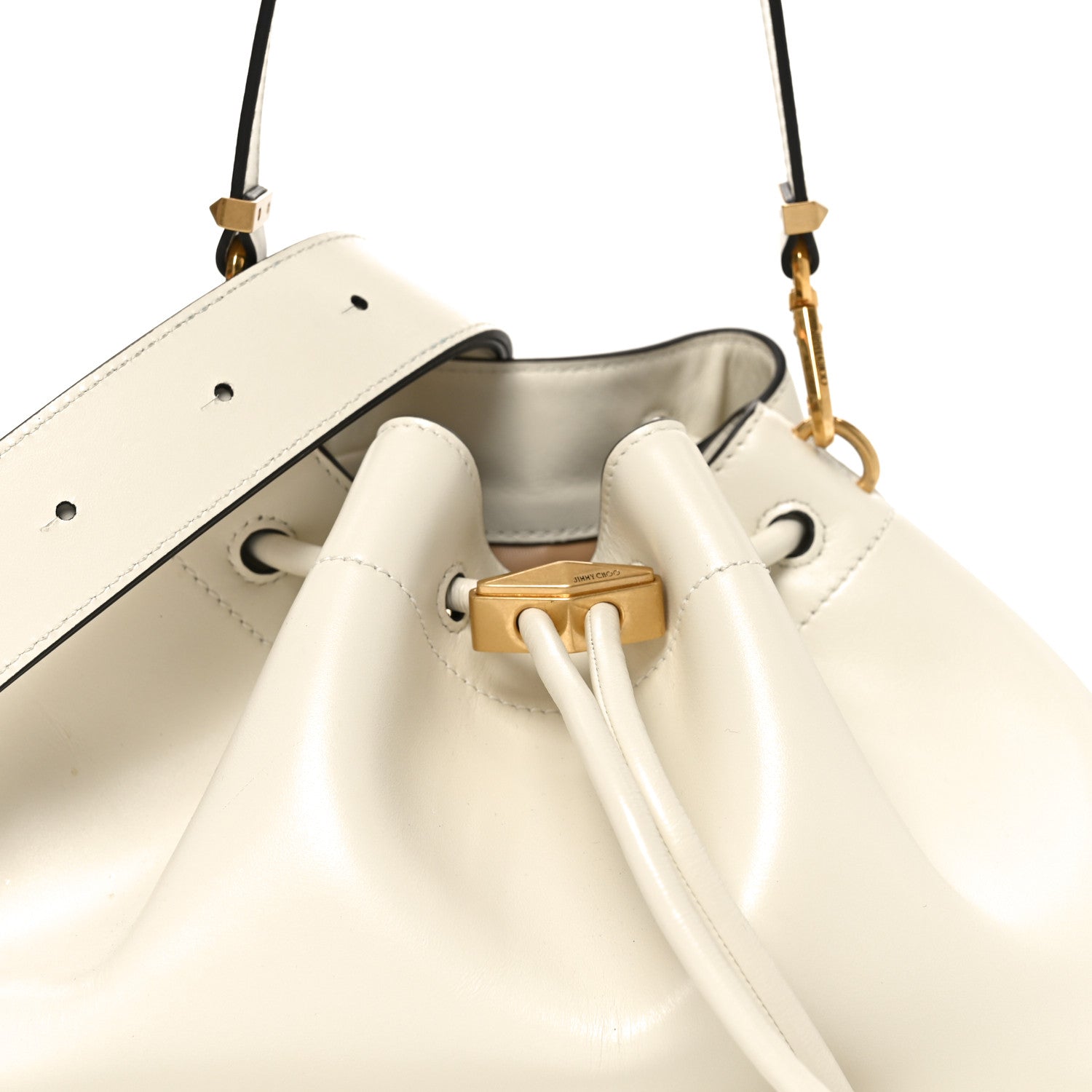 Jimmy Choo Calfskin Bon Bon East West Bucket Bag Latte 6 of 8