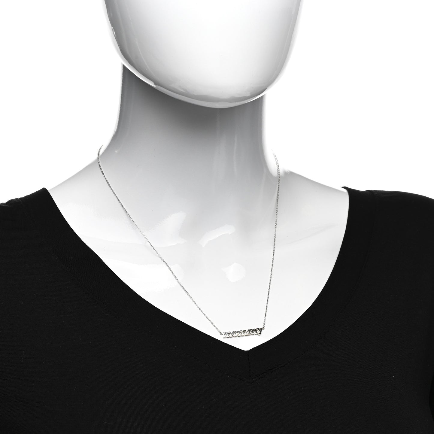 18K White Gold Mommy Necklace