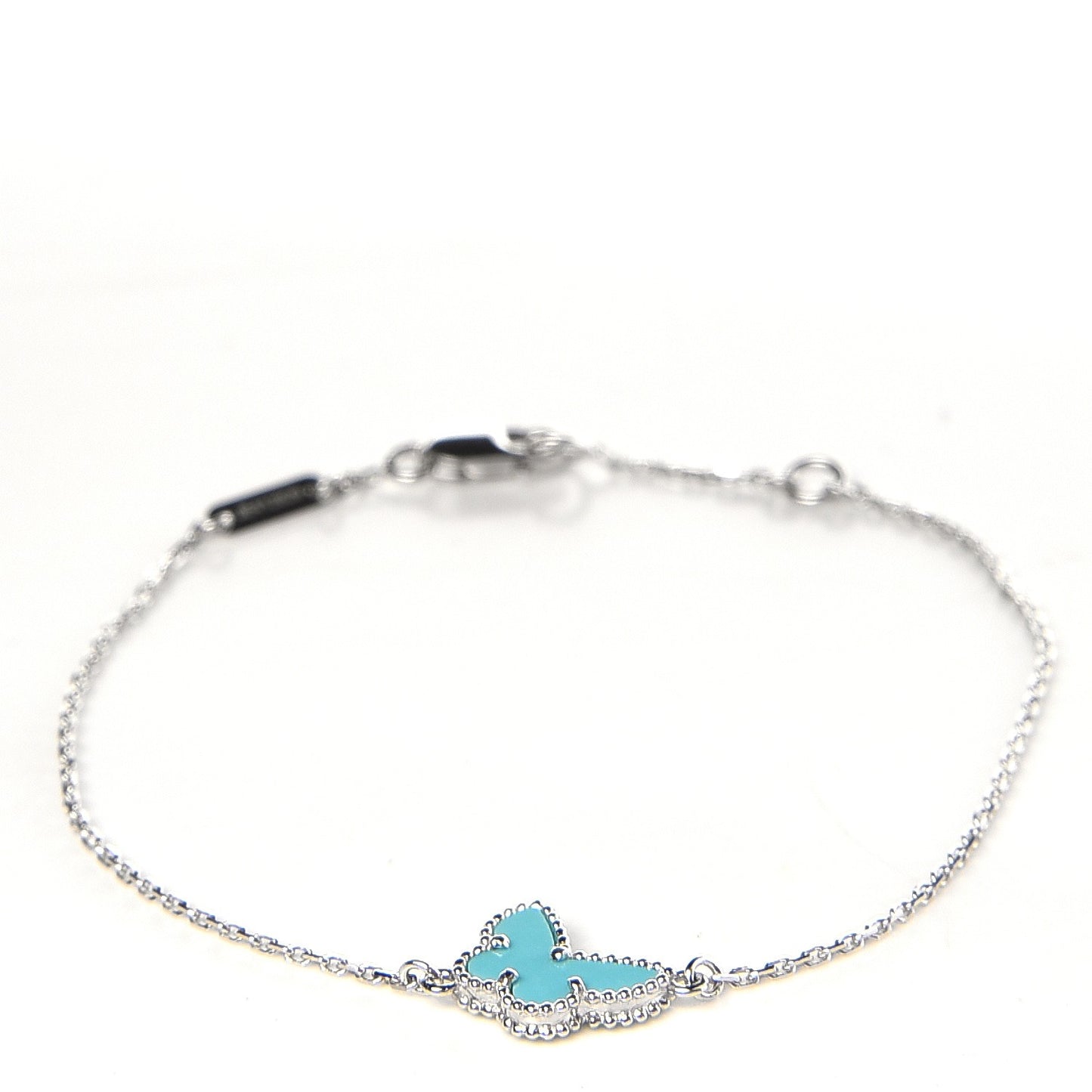18K White Gold Turquoise Sweet Alhambra Butterfly Bracelet