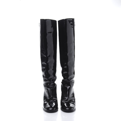 Chanel Patent CC Knee High Boots 40 Black 2 of 7