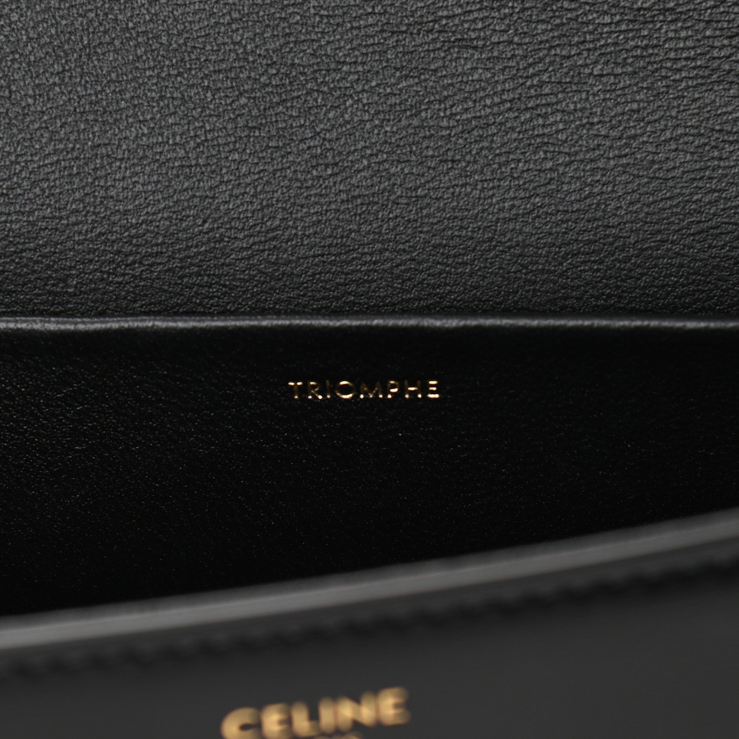 Celine Shiny Calfskin Triomphe Shoulder Bag Black 7 of 12
