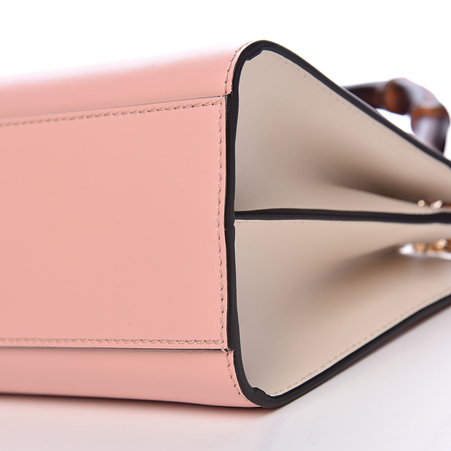 Nappa Bamboo Web Mini Nymphaea Top Handle Bag Perfect Pink Mystic White