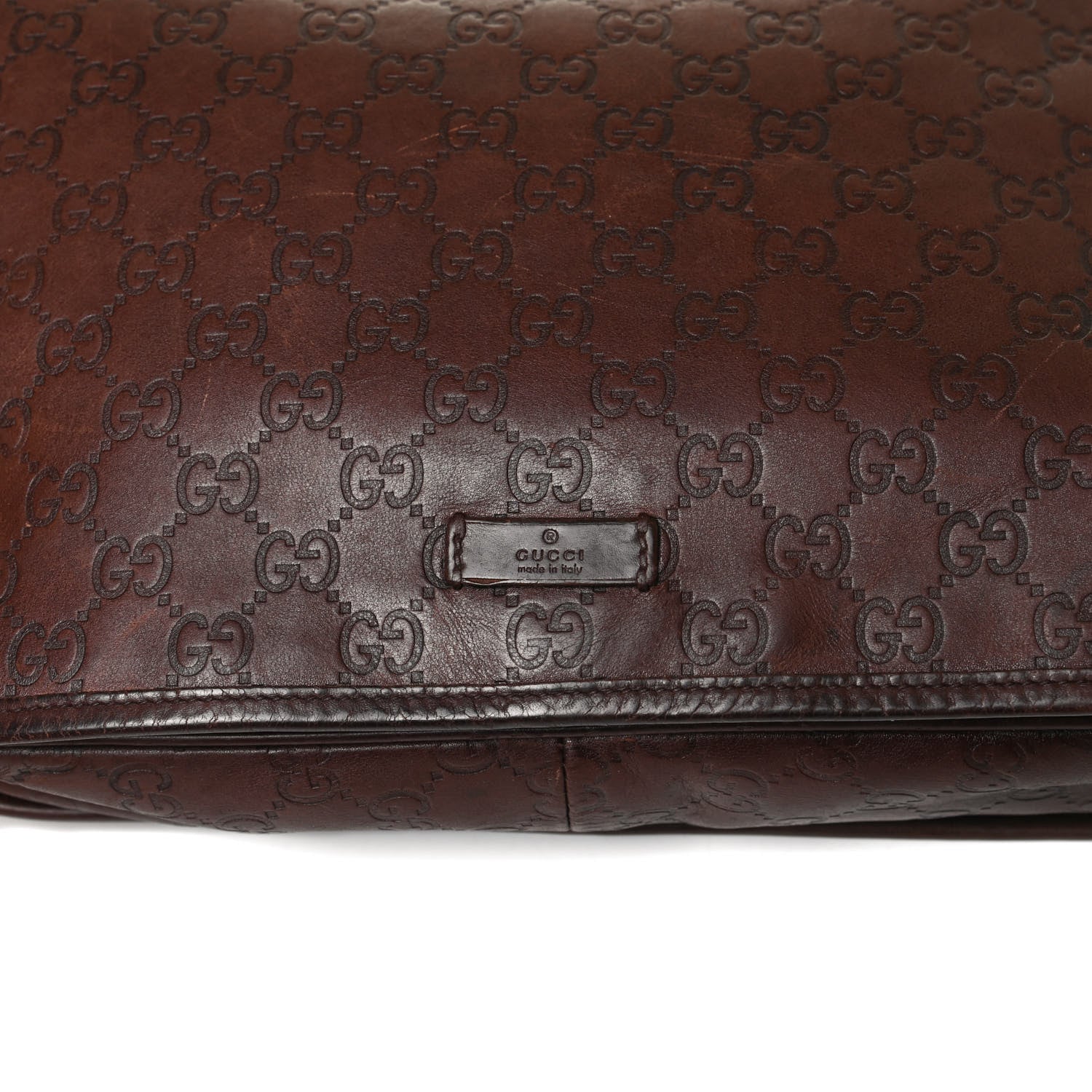 Gucci Guccissima Flap Messenger Bag Dark Brown 7 of 30