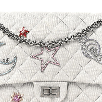 Chanel Metallic Canvas Space Charms 2.55 Reissue 226 Flap Silver 8 of 12