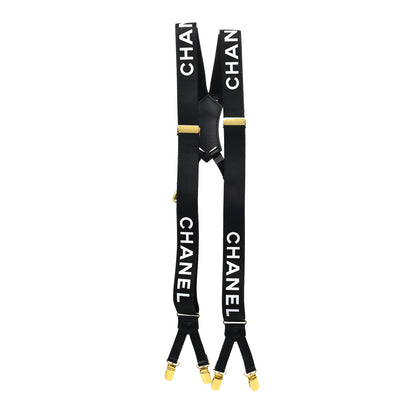 Chanel Logo Suspenders Black White 1 of 5