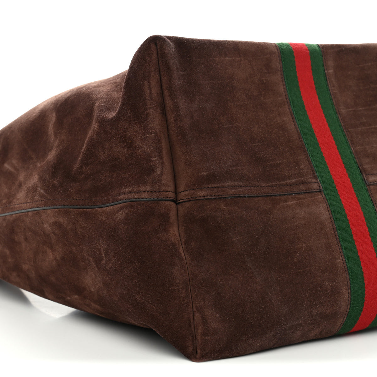 Gucci Suede Textured Dollar Calfskin Web Medium Jackie 1961 Crossbody Bag Brown 10 of 11