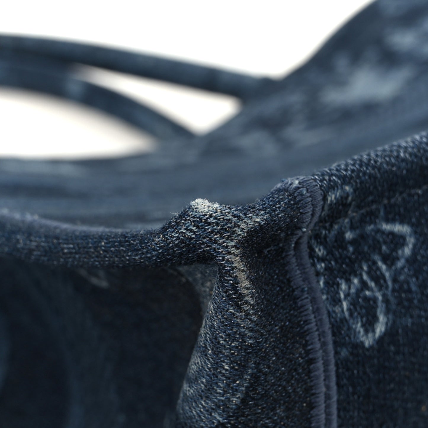 Denim Flowers Embroidered Medium Book Tote Blue