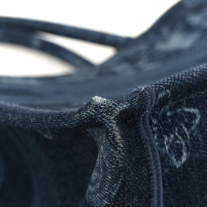 Christian Dior Denim Flowers Embroidered Medium Book Tote Blue 12 of 14