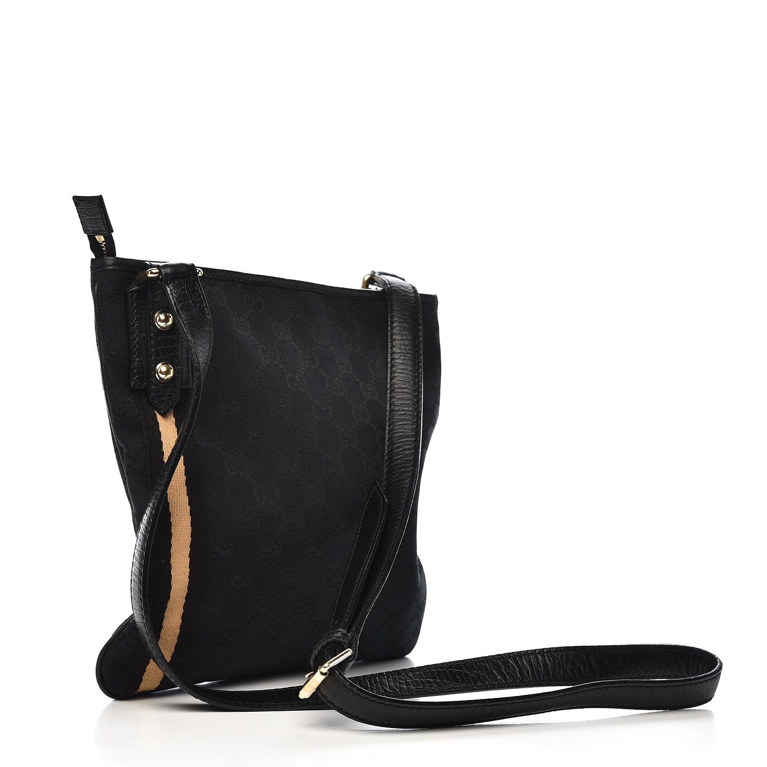 Gucci Monogram Jolicoeur Charms Messenger Bag Black 3 of 10