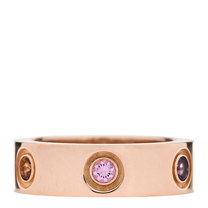 Cartier 18K Pink Gold Sapphire Garnet Amethyst 5.5mm LOVE Ring 48 4.5 1 of 5