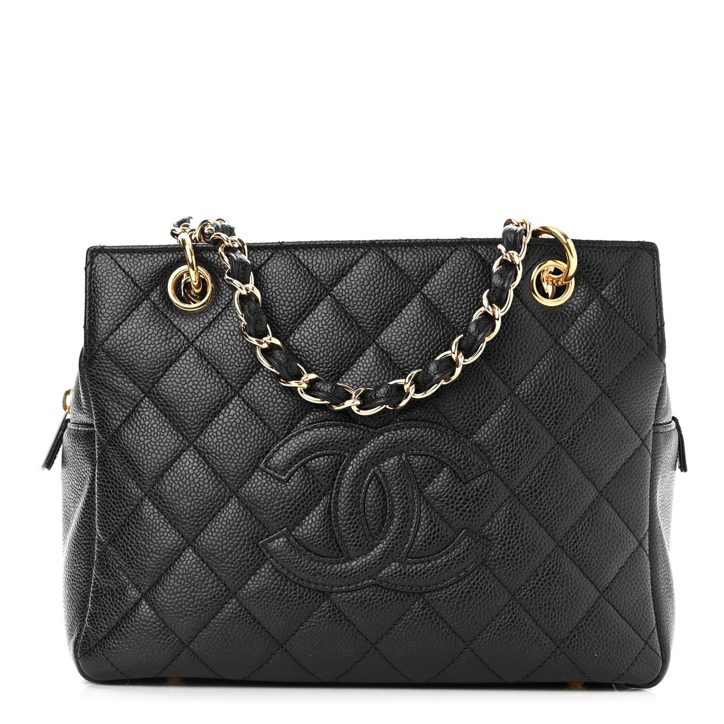 Caviar Quilted Petit Timeless Tote PTT Black