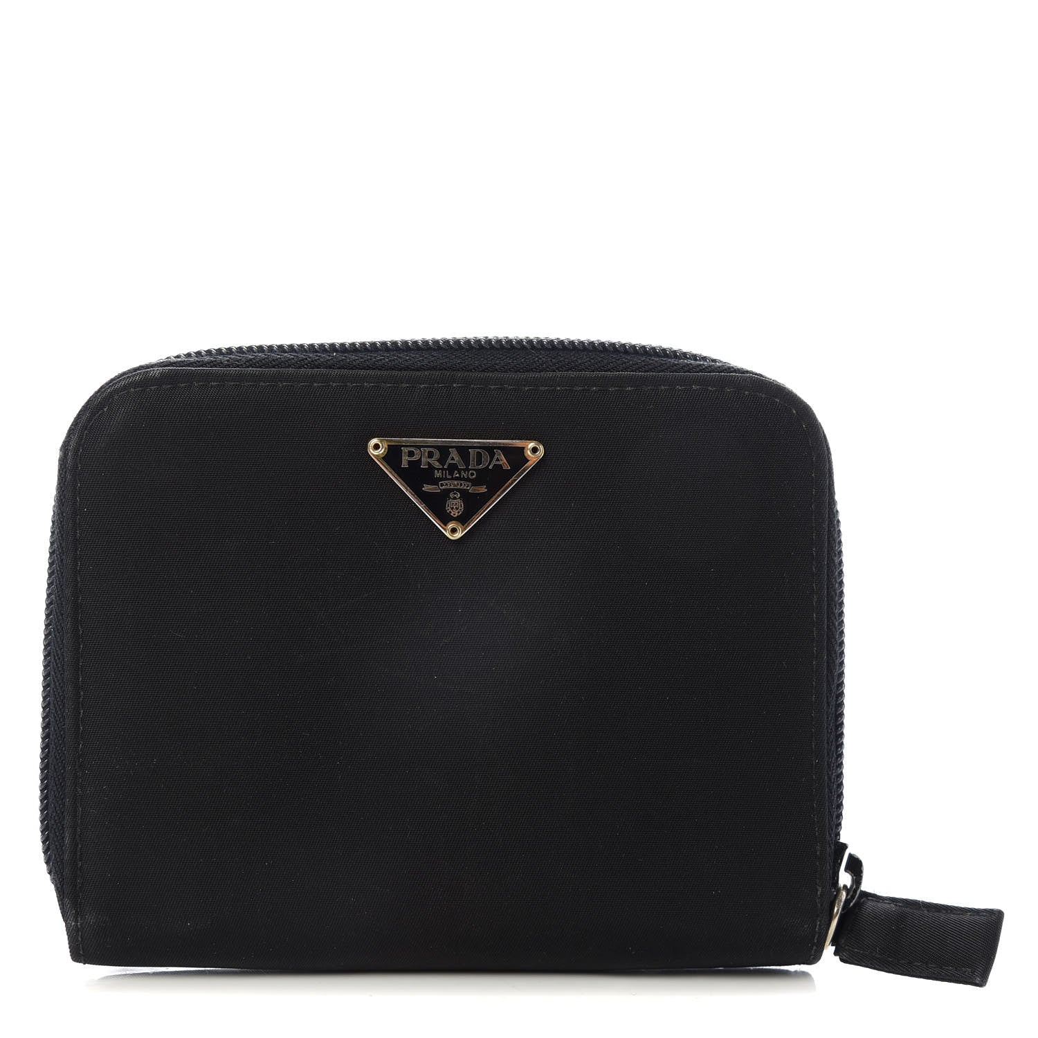 Prada Tessuto Nylon Compact Zip Around Wallet Black 1 of 6