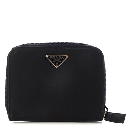 Prada Tessuto Nylon Compact Zip Around Wallet Black 1 of 6