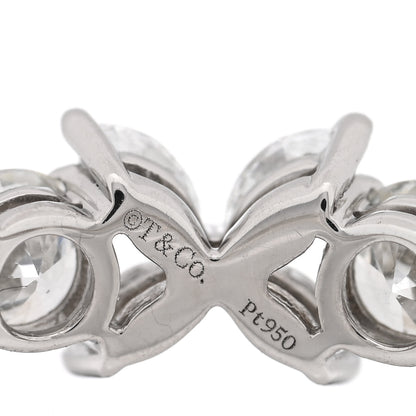 Tiffany Platinum Diamond Victoria Alternating Band Ring 56 7.5 4 of 5