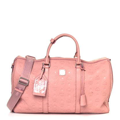 MCM Calfskin Ottomar Monogram Duffle Bag Pink 1 of 24