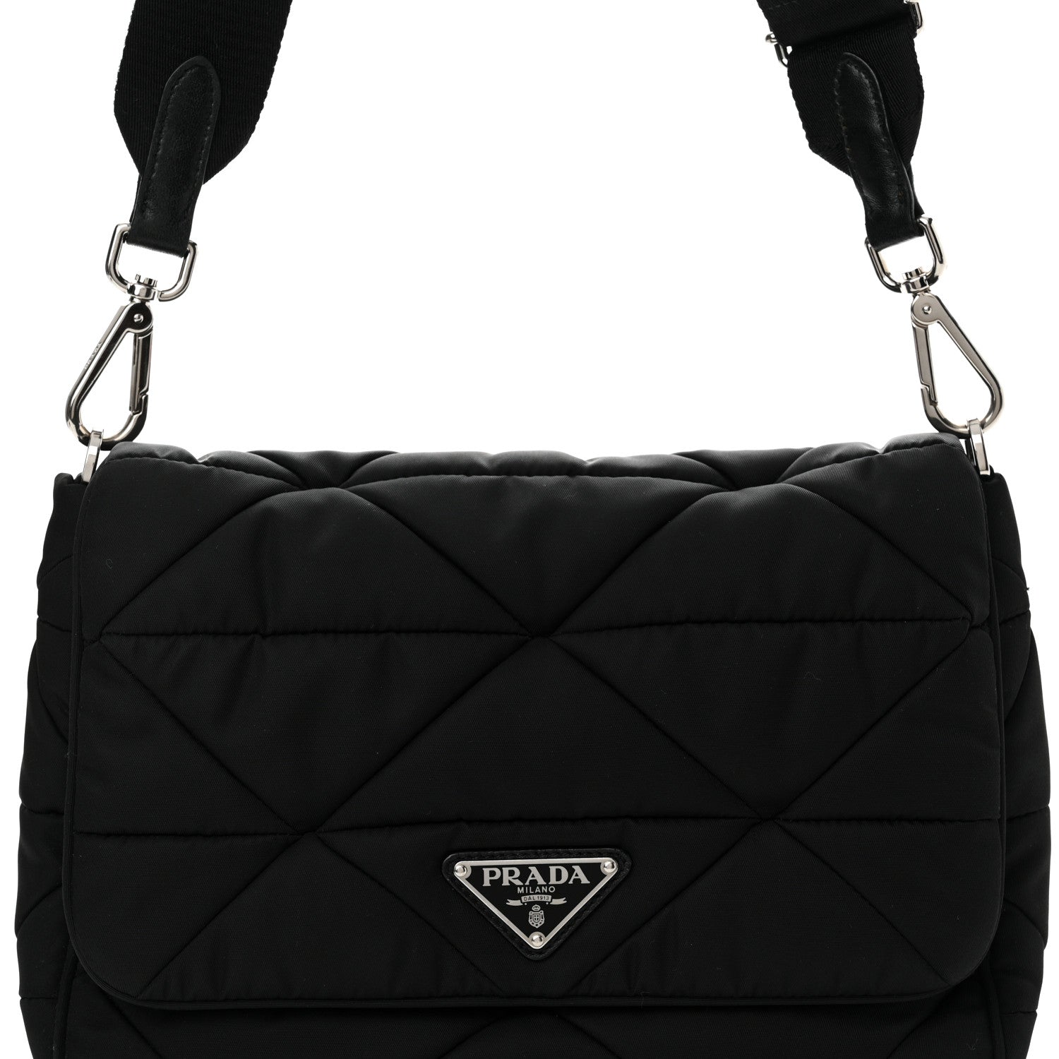 Prada Re-Nylon Quilted Padded Flap Shoulder Bag Black 8 of 11