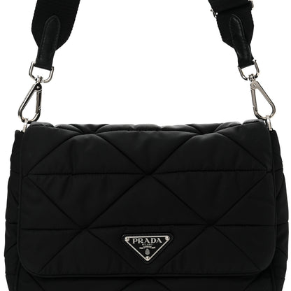 Prada Re-Nylon Quilted Padded Flap Shoulder Bag Black 8 of 11