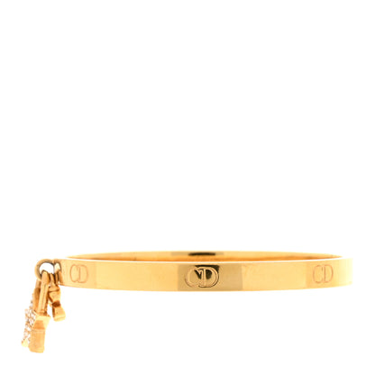 Christian Dior Metal Crystal Lucky Locket Star Bracelet Gold 3 of 4