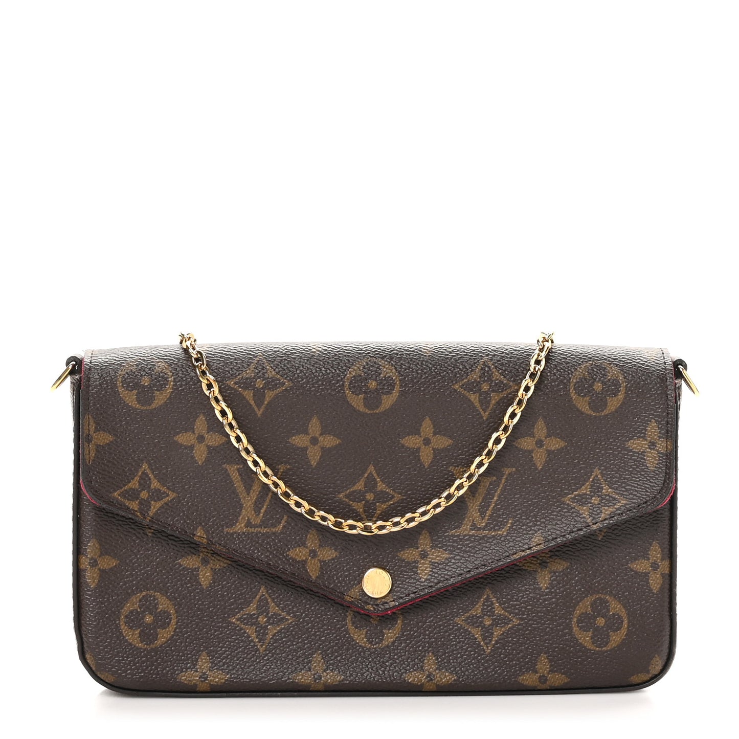 Monogram Pochette Felicie Chain Wallet Fuchsia