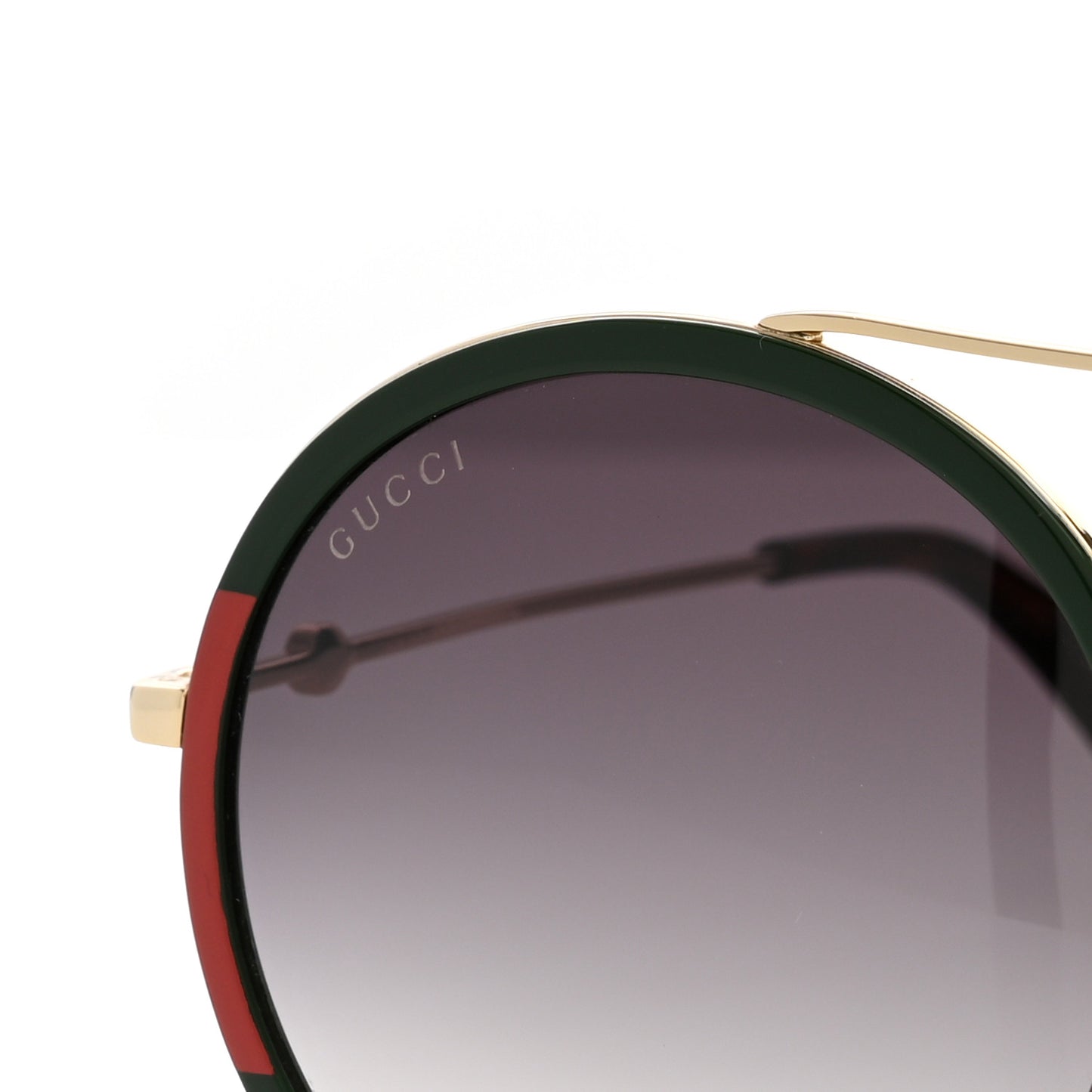 Metal Round Frame Sunglasses GG0061S Green Red