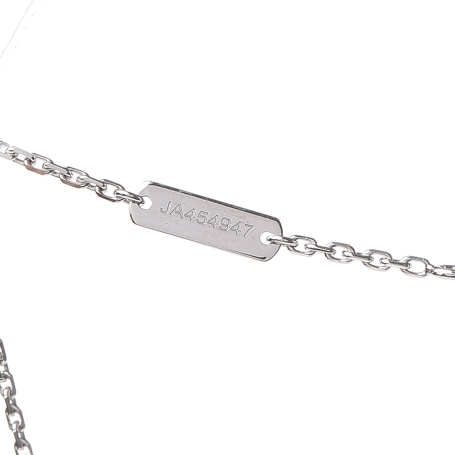 Van Cleef & Arpels 18K White Gold Chalcedony Vintage Alhambra Pendant Necklace 5 of 8