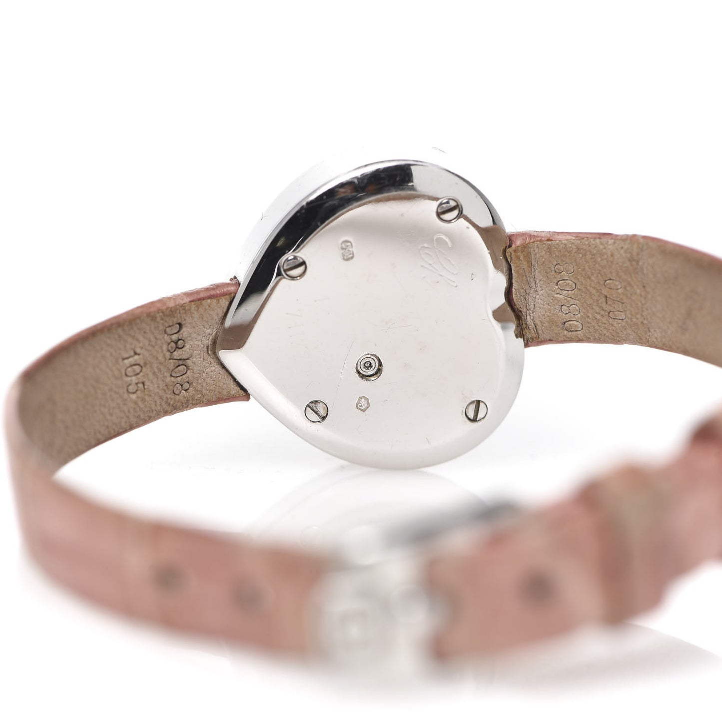 18K White Gold Alligator Diamond Bezel 22mm Heart Quartz Watch