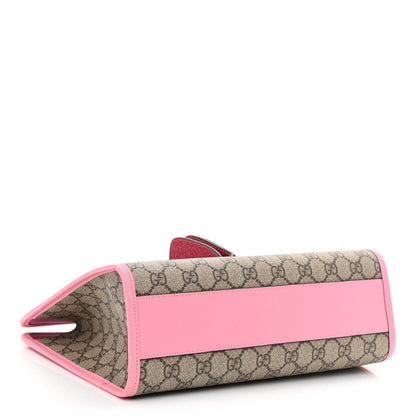 Gucci GG Supreme Monogram 3-D Strawberry Childrens Tote Beige Ebony Lotus Pink Fuxia Emerald 4 of 10