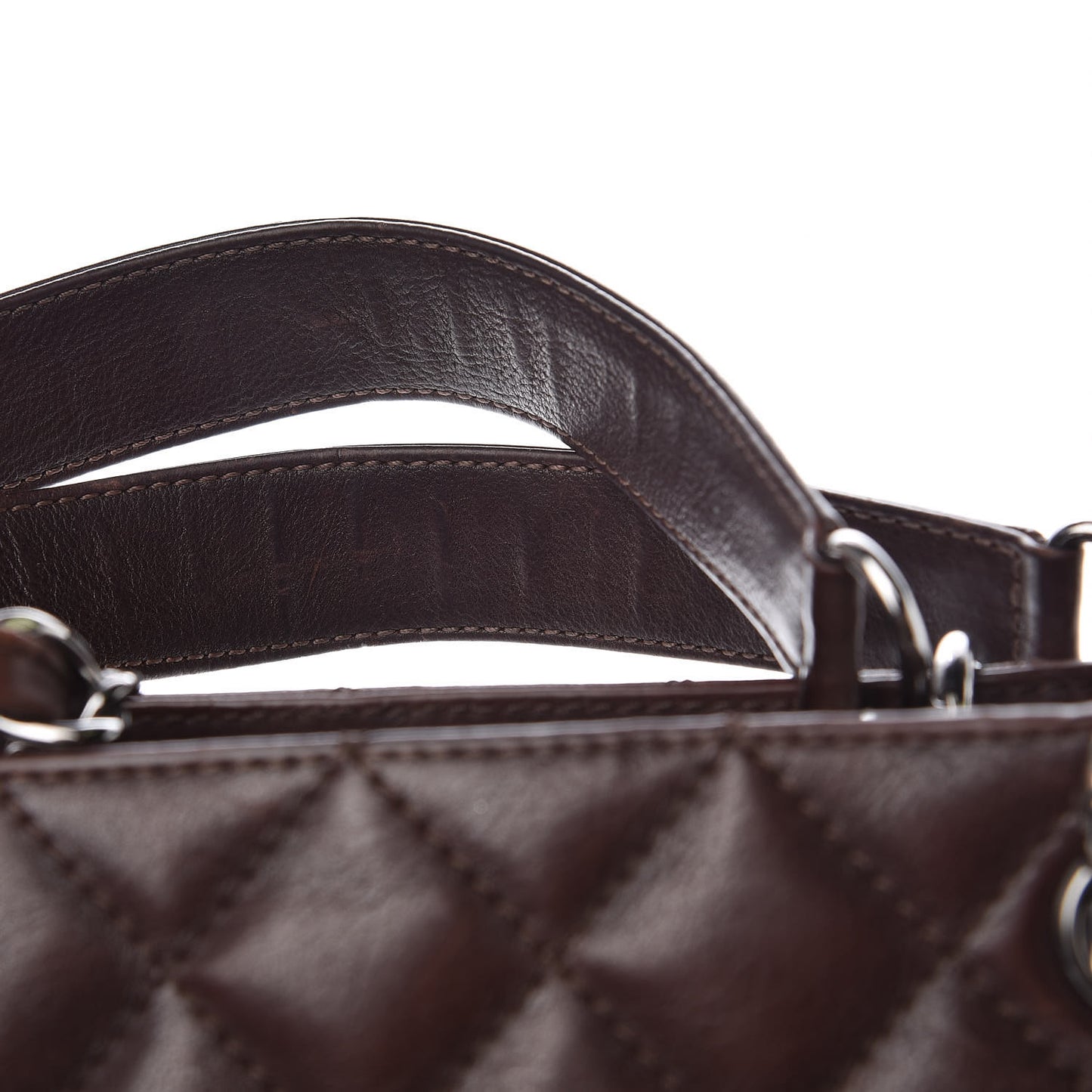Calfskin Quilted Petit Shopping Tote PST Brown