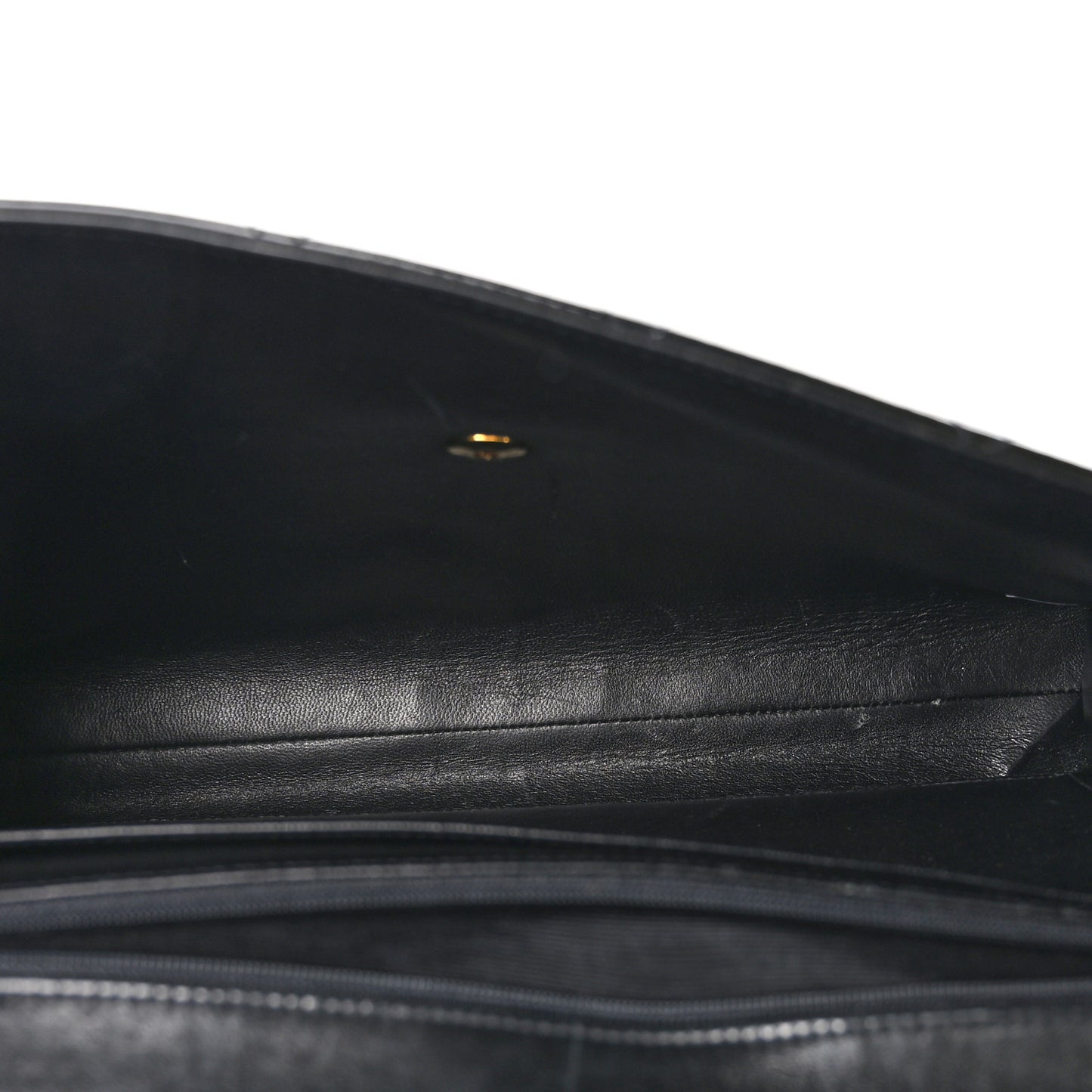 Patent Quilted Briefcase Laptop Bag Black