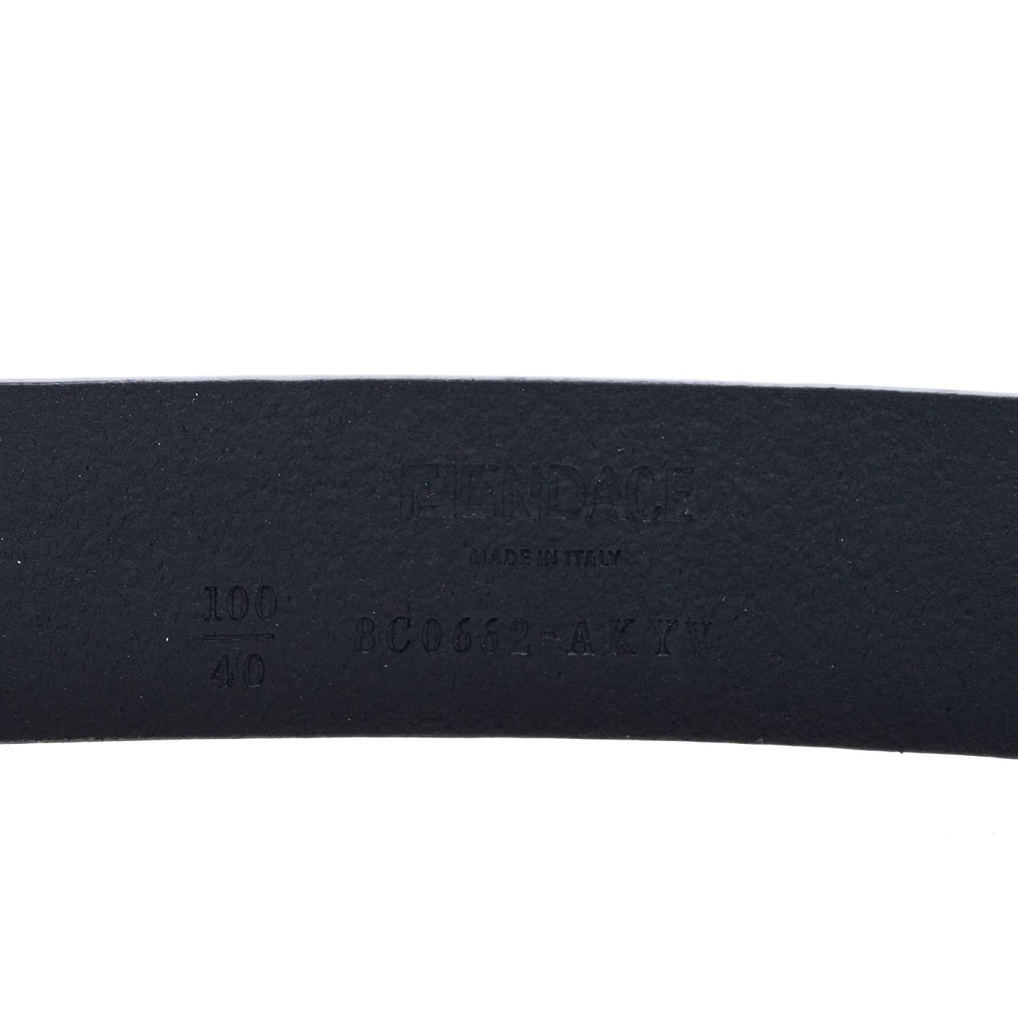 X FENDI Calfskin Fendace Logo Belt 100 40 Black