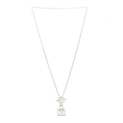 Hermes Sterling Silver Birkin Amulette Pendant Necklace 2 of 5