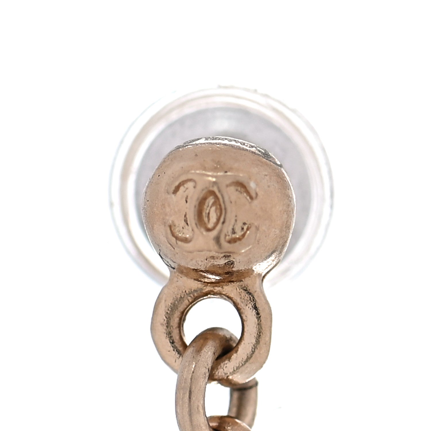 Chanel Pearl Chain CC Dangle Earrings 3 of 6