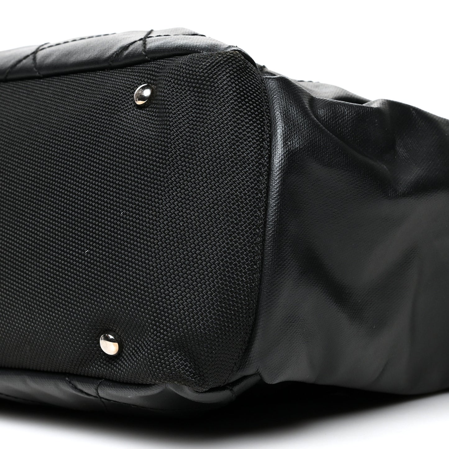 Coated Canvas Quilted Large Paris Biarritz Tote Black