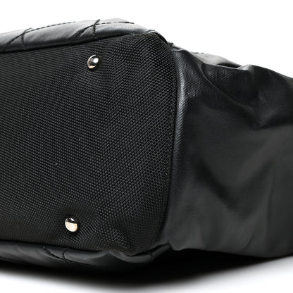 Chanel Coated Canvas Quilted Large Paris Biarritz Tote Black 12 of 14