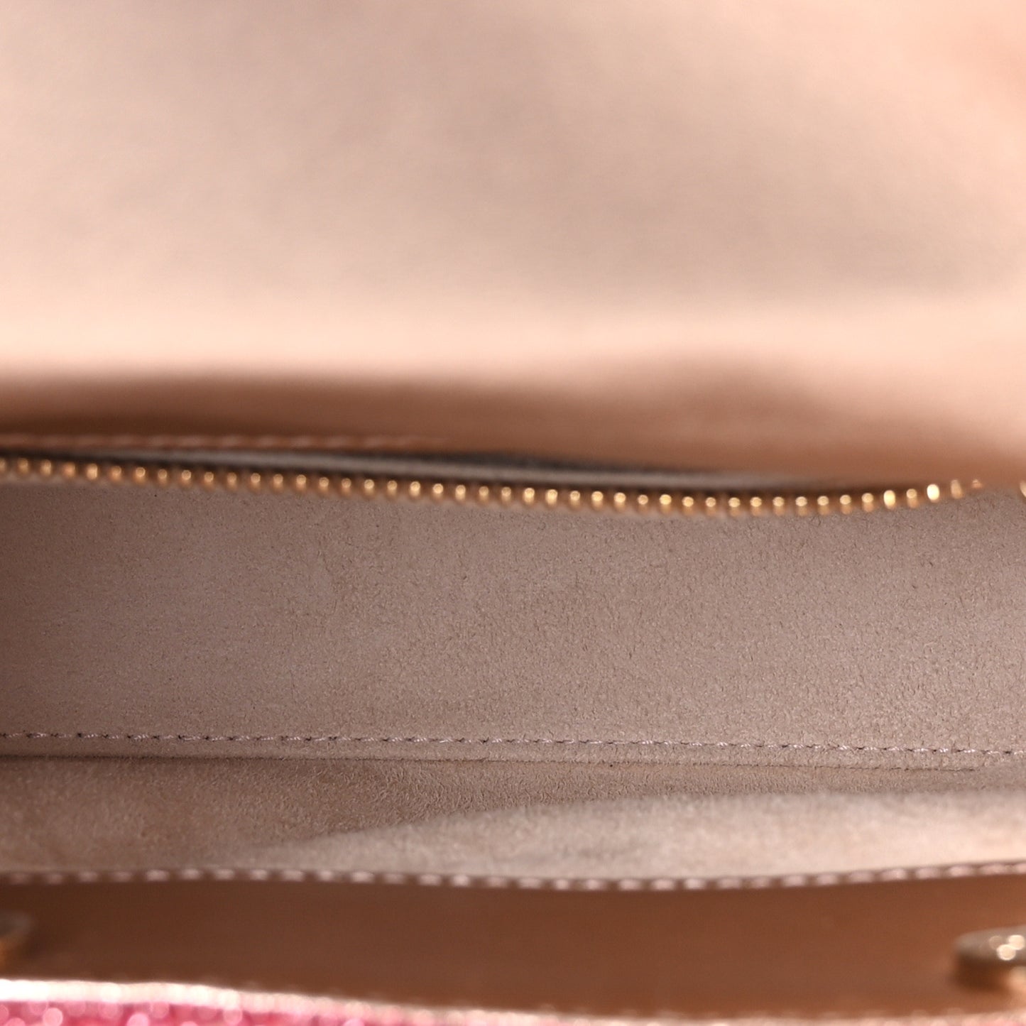 Metallic Calfskin Satin Celestial Bead Embroidery Cannage Mini Lady Dior Rose Des Vents