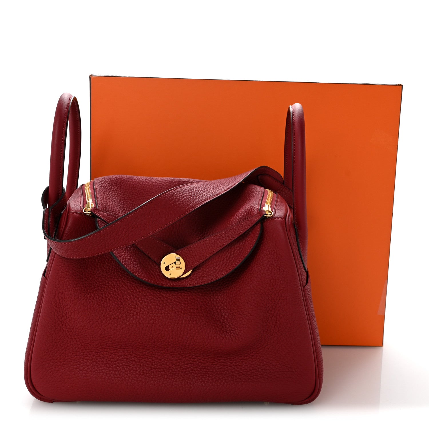 Hermes Taurillon Clemence Lindy 30 Rouge Grenat 13 of 13