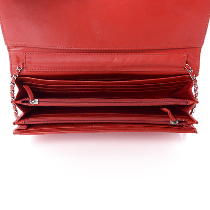 Chanel Lambskin Quilted Chain Clutch Flap Red 5 of 17