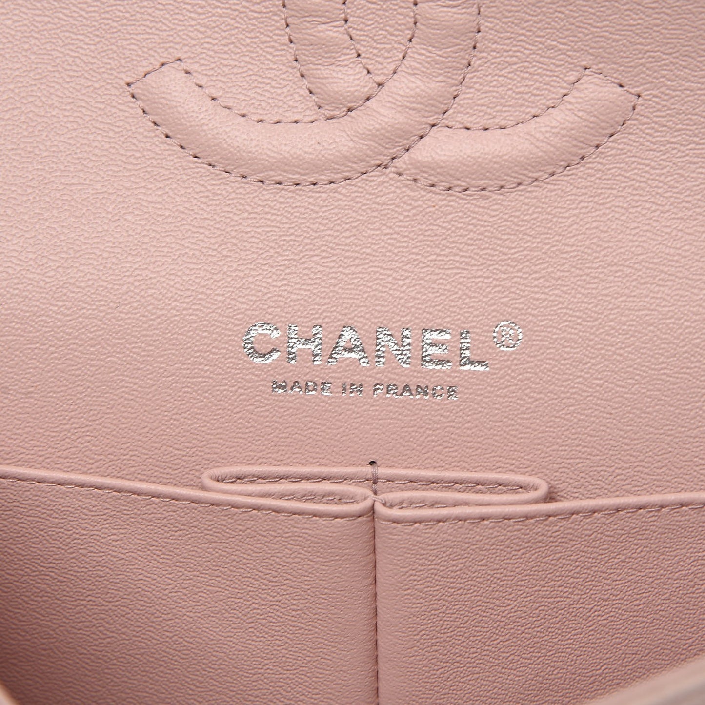 Caviar Medium Double Flap Light Pink
