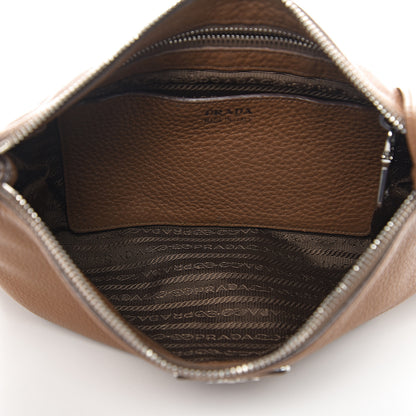 Prada Vitello Daino Zippered Crossbody Bag Palissandro 4 of 8