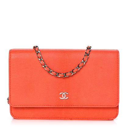 Chanel Lizard Wallet on Chain WOC Orange 1 of 13