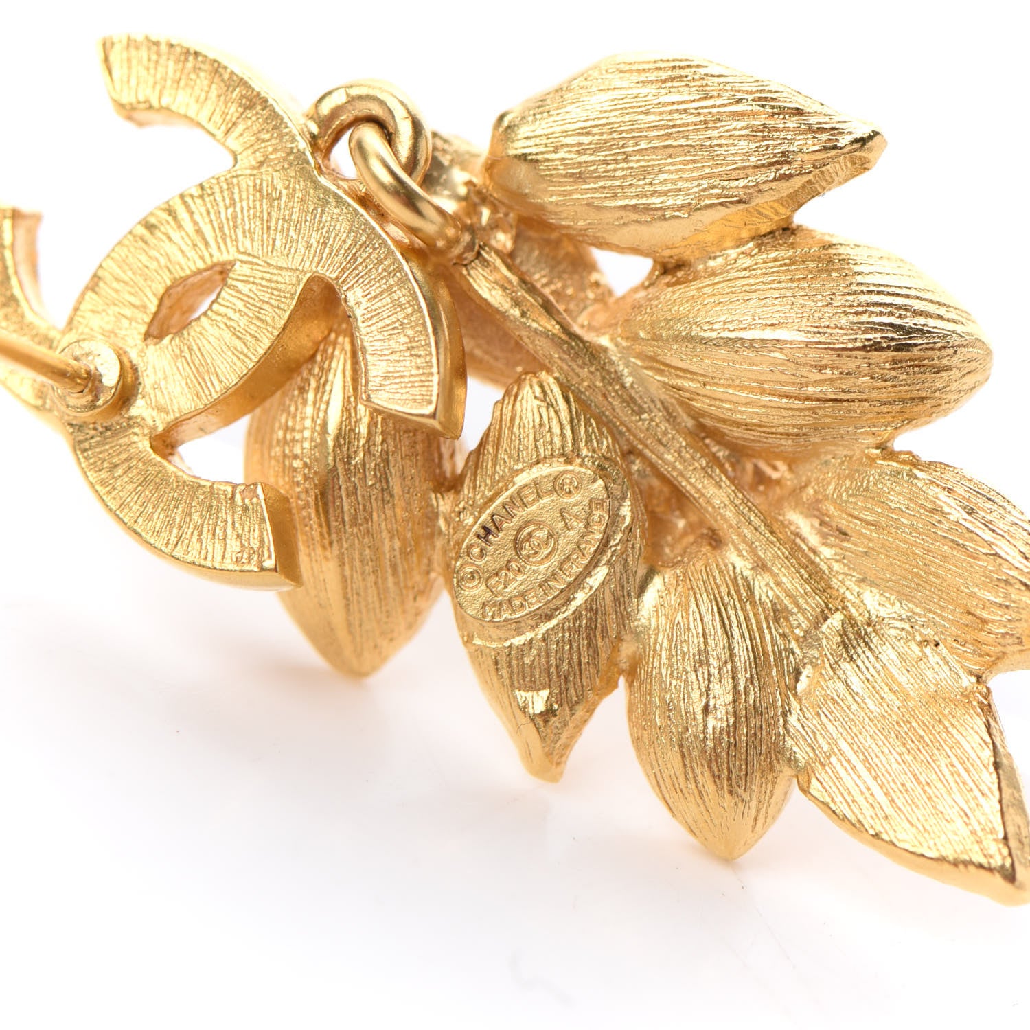 Chanel Crystal Sparkling Wheat CC Earrings Gold 4 of 5