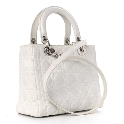 Christian Dior Lambskin Cannage Medium Lady Dior White 3 of 13
