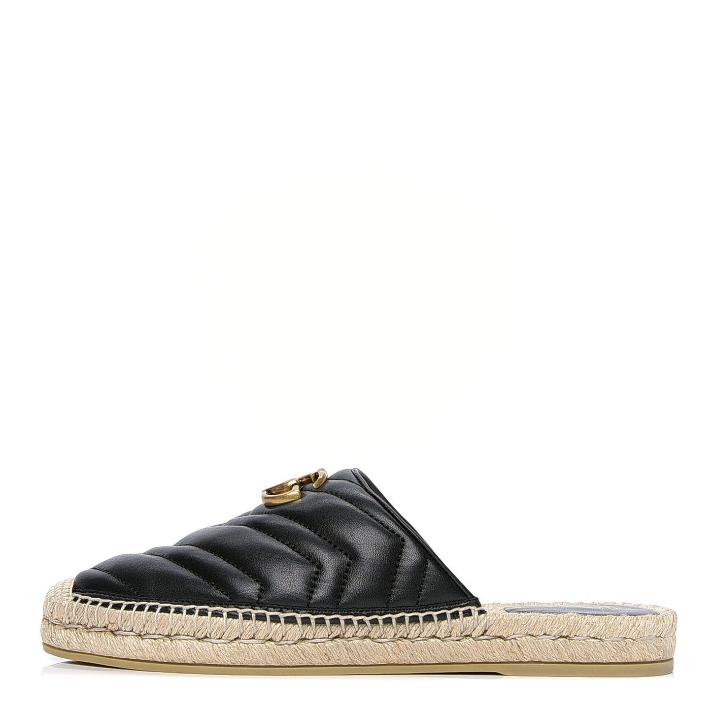 Nappa Matelasse GG Marmont Espadrille Slippers 40 Black