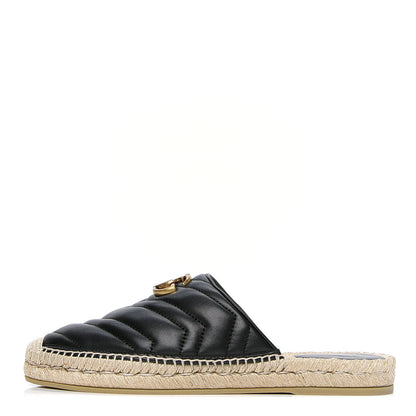 Gucci Nappa Matelasse GG Marmont Espadrille Slippers 40 Black 1 of 6
