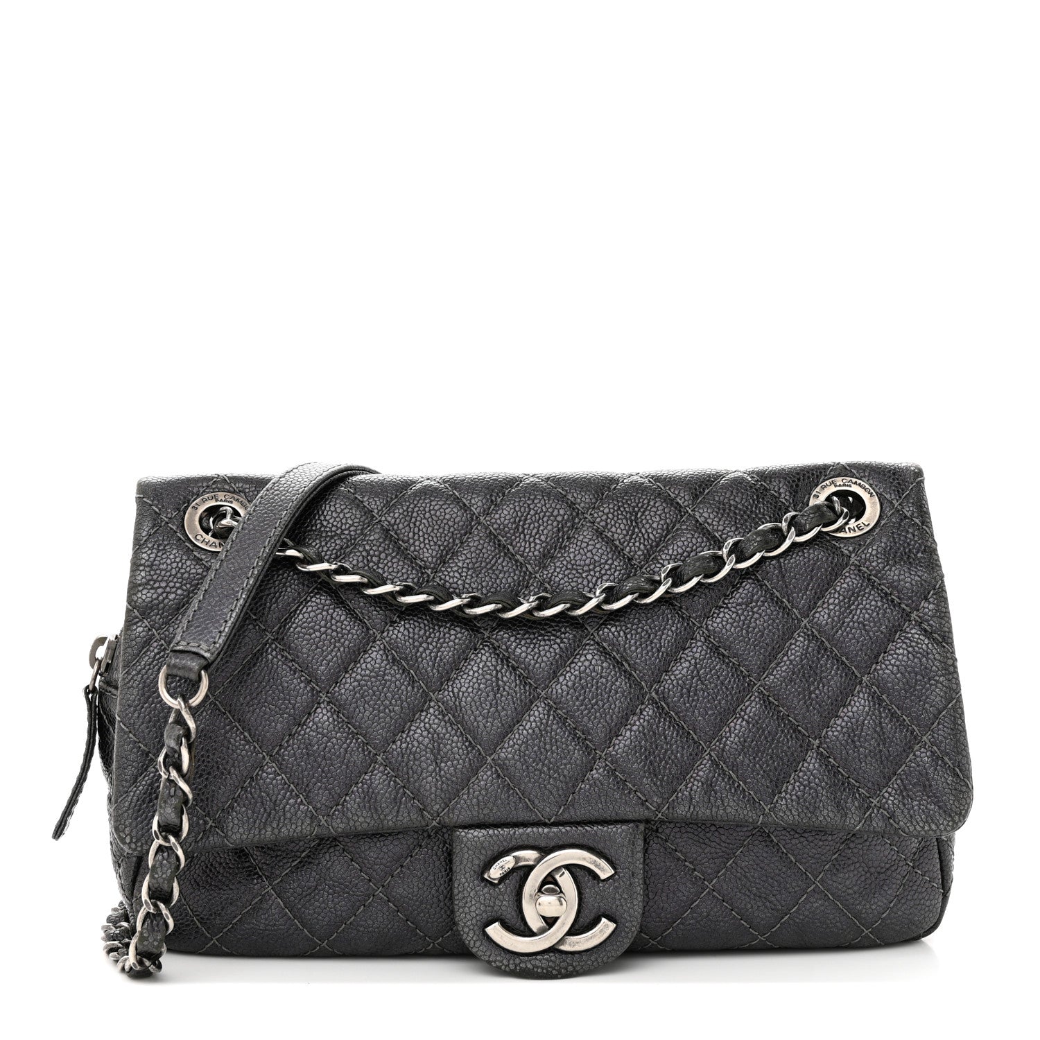 Chanel Iridescent Caviar Quilted Small Chic Flap Grey 1 of 13