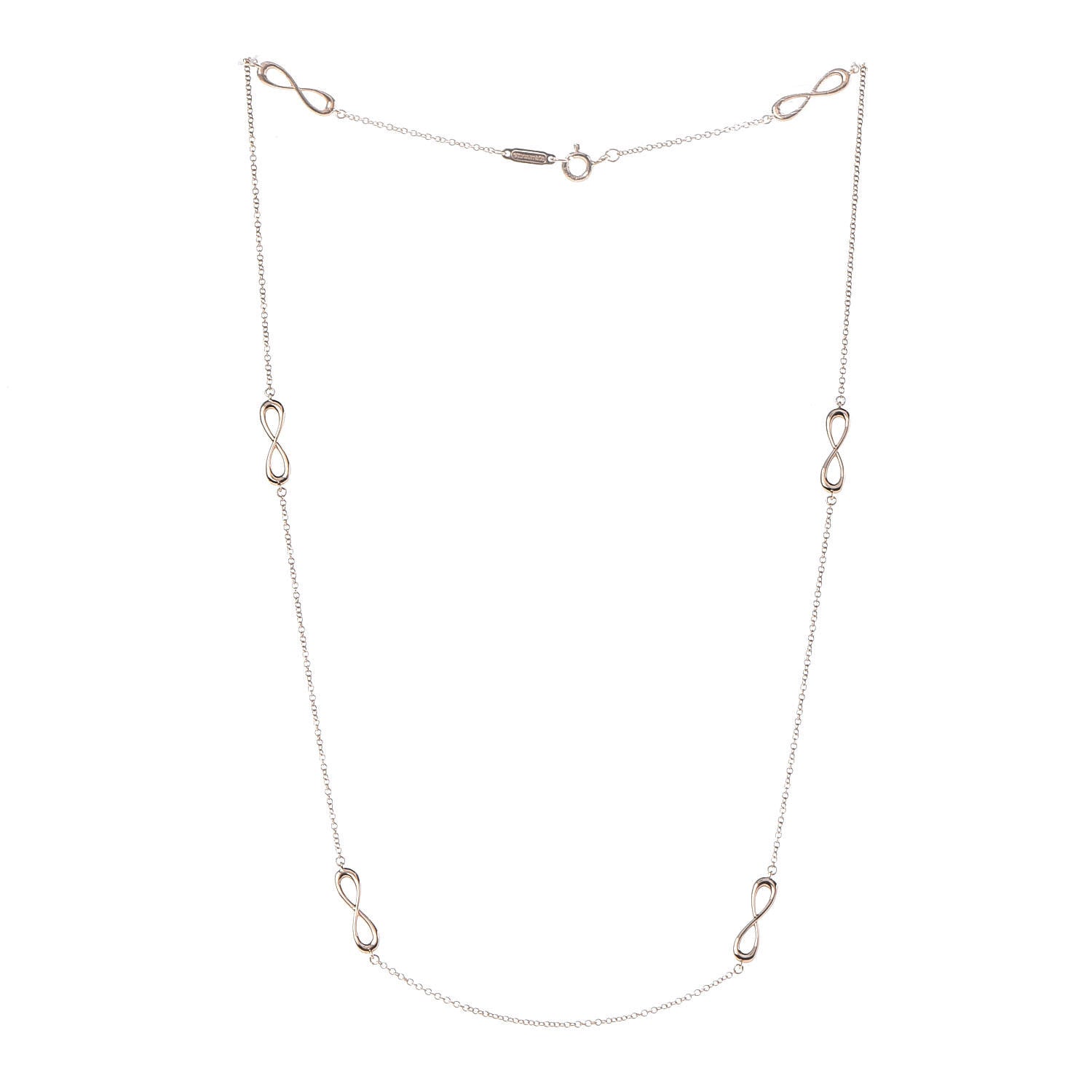 Tiffany 18K Rose Gold Infinity Endless Necklace 3 of 7
